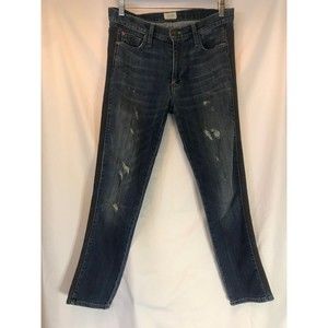 Hudson Jude Slouch Skinny Studded Side Seam Jeans Distressed in Rebelion Size 25
